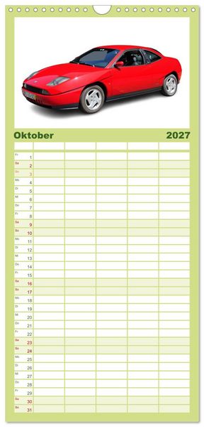 Produktbild: Familienplaner 2027 - Italienische Klassiker mit 5 Spalten (Wandkalender, 21 x 45 cm) CALVENDO