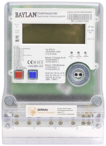 Produktbild: Counttec BTK30 DZ1004Q Drehstromz&auml;hler digital MID-konform: Ja 1St.