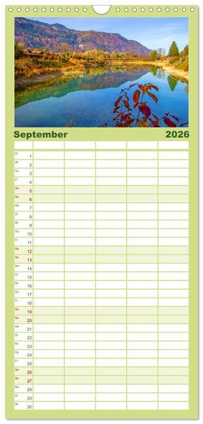 Produktbild: Familienplaner 2026 - Herzliche Gr&uuml;&szlig;e aus Kuchl mit 5 Spalten (Wandkalender, 21 x 45 cm) CALVENDO
