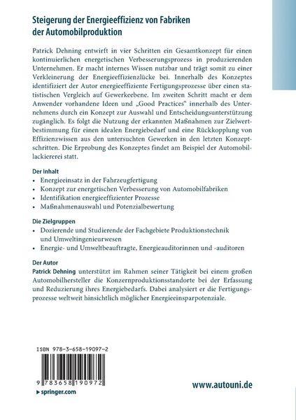 Produktbild: Steigerung der Energieeffizienz von Fabriken der Automobilproduktion