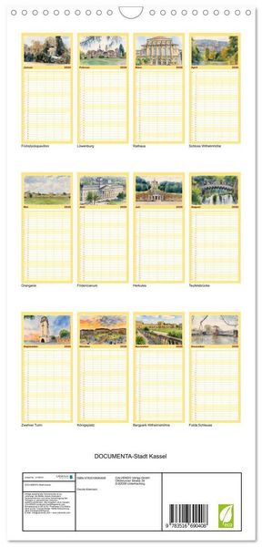 Produktbild: Familienplaner 2026 - DOCUMENTA-Stadt Kassel mit 5 Spalten (Wandkalender, 21 x 45 cm) CALVENDO