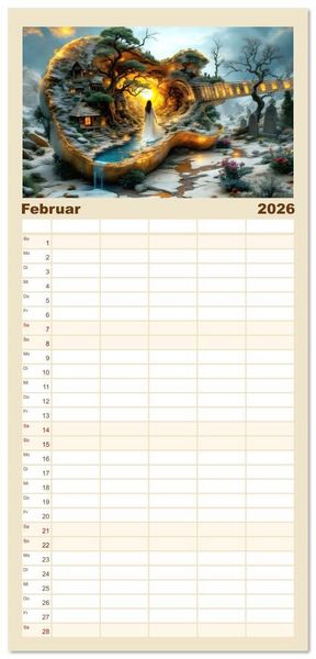 Produktbild: Familienplaner 2026 - Gitarrenhorizonte mit 5 Spalten (Wandkalender, 21 x 45 cm) CALVENDO