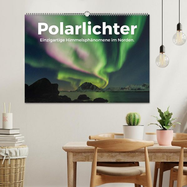 Produktbild: Polarlichter - Einzigartige Himmelsph&auml;nomene im Norden (Wandkalender 2026 DIN A2 quer), CALVENDO Monatskalender