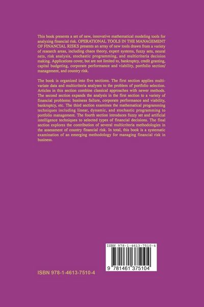Produktbild: Operational Tools in the Management of Financial Risks