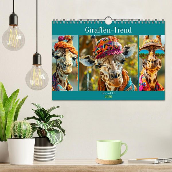 Produktbild: Giraffen-Trend. Hals und Stil (Wandkalender 2026 DIN A4 quer), CALVENDO Monatskalender