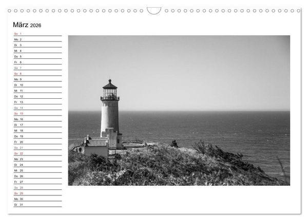 Produktbild: Leuchtt&uuml;rme der Westk&uuml;ste der USA (Wandkalender 2026 DIN A3 quer), CALVENDO Monatskalender