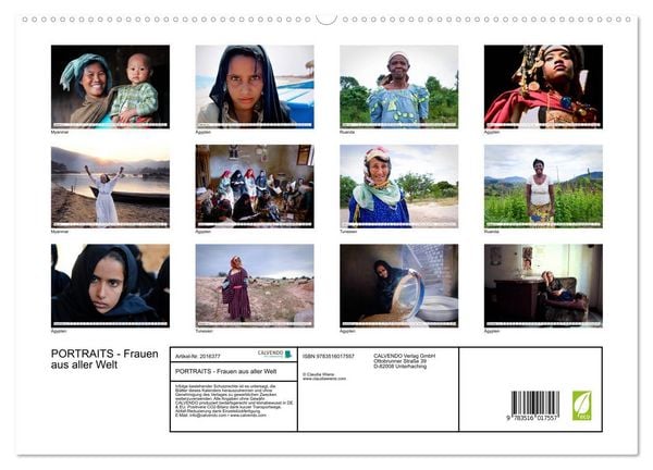 Produktbild: PORTRAITS - Frauen aus aller Welt (hochwertiger Premium Wandkalender 2026 DIN A2 quer), Kunstdruck in Hochglanz