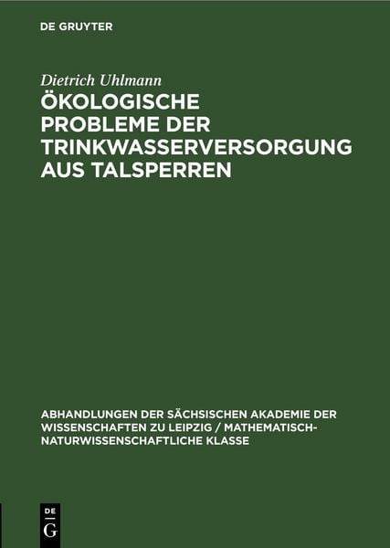 Produktbild: &Ouml;kologische Probleme der Trinkwasserversorgung aus Talsperren