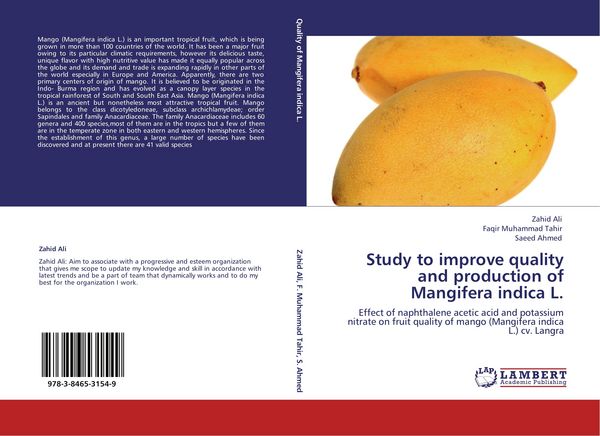 Produktbild: Study to improve quality and production of Mangifera indica L.