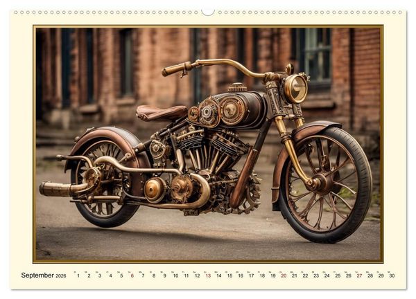 Produktbild: Motorr&auml;der im Steampunk-Style (Wandkalender 2026 DIN A2 quer), CALVENDO Monatskalender
