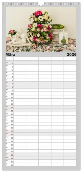 Produktbild: Familienplaner 2026 - Raum f&uuml;r Blumen mit 5 Spalten (Wandkalender, 21 x 45 cm) CALVENDO