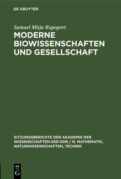 Produktbild: Moderne Biowissenschaften und Gesellschaft