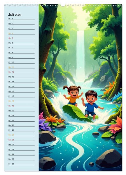 Produktbild: Traumreise ins Abenteuerland - Planer f&uuml;r Kinder (hochwertiger Premium Wandkalender 2026 DIN A2 hoch), Kunstdruck in Hochglanz