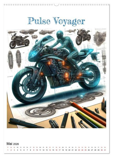 Produktbild: Motorr&auml;der der Zukunft (hochwertiger Premium Wandkalender 2026 DIN A2 hoch), Kunstdruck in Hochglanz