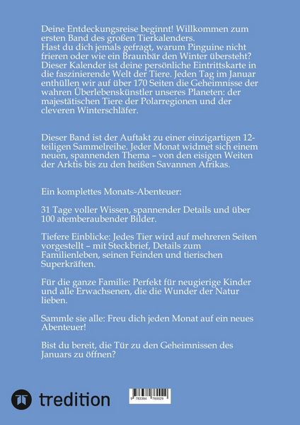 Produktbild: Der tierische Kalender-Band 1 Januar