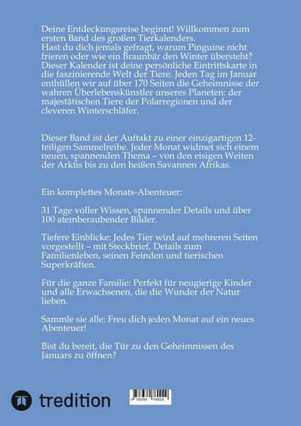 Produktbild: Der tierische Kalender-Band 1 Januar