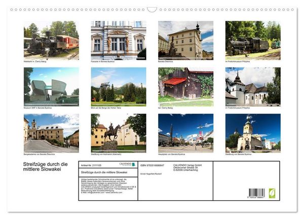 Produktbild: Streifz&uuml;ge durch die mittlere Slowakei (Wandkalender 2026 DIN A2 quer), CALVENDO Monatskalender