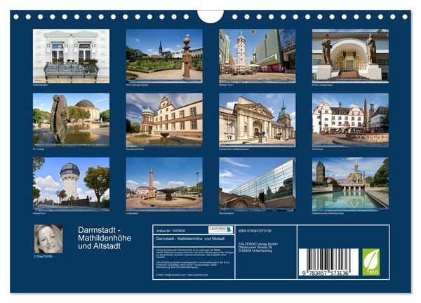 Produktbild: Darmstadt - Mathildenh&ouml;he und Altstadt (Wandkalender 2026 DIN A4 quer), CALVENDO Monatskalender