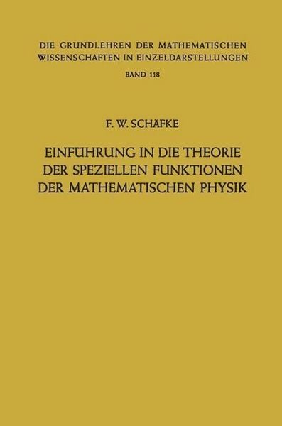 Produktbild: Einf&uuml;hrung in die Theorie der Speziellen Funktionen der Mathematischen Physik
