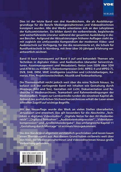 Produktbild: Ausbildungshandbuch audiovisuelle Medienberufe Bd.III