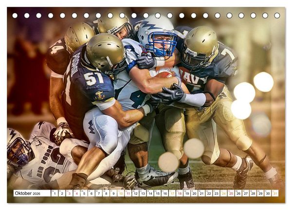 Produktbild: American Football - Power (Tischkalender 2026 DIN A5 quer), CALVENDO Monatskalender