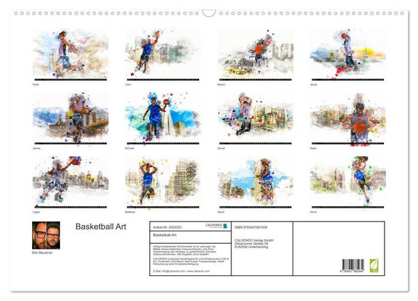 Produktbild: Basketball Art (Wandkalender 2026 DIN A2 quer), CALVENDO Monatskalender
