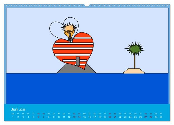 Produktbild: Leuchtturm im Meer (hochwertiger Premium Wandkalender 2026 DIN A2 quer), Kunstdruck in Hochglanz