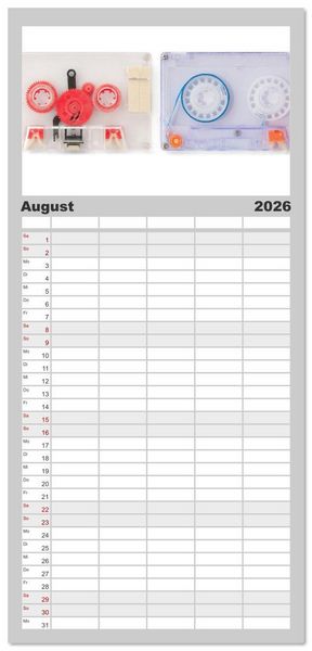 Produktbild: Familienplaner 2026 - Audio Tapes mit 5 Spalten (Wandkalender, 21 x 45 cm) CALVENDO