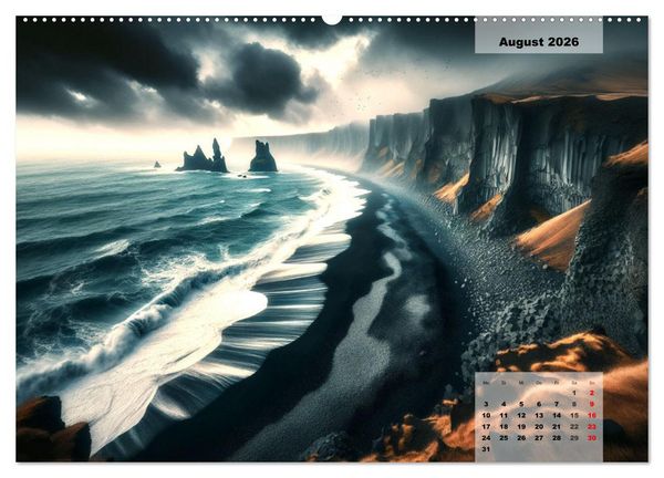 Produktbild: Die sch&ouml;nsten Naturwunder - Betrachtet durch die Augen der KI (hochwertiger Premium Wandkalender 2026 DIN A2 quer), Kunstdruck in Hochglanz