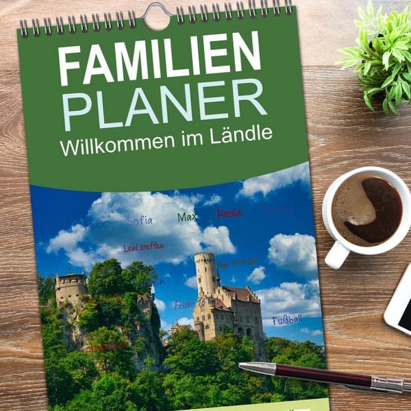 Produktbild: Familienplaner 2026 - Willkommen im L&auml;ndle mit 5 Spalten (Wandkalender, 21 x 45 cm) CALVENDO