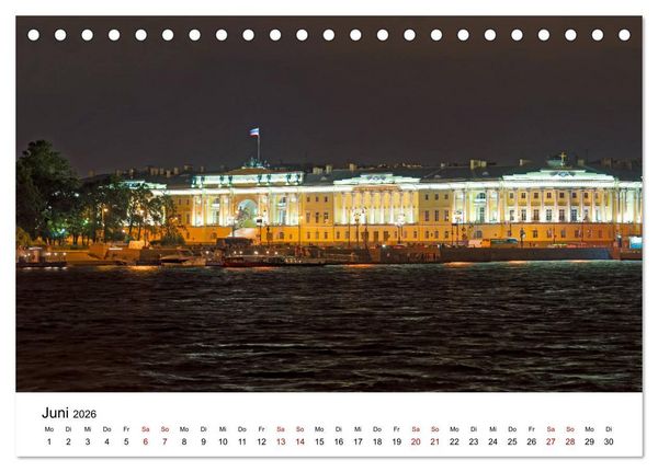 Produktbild: St. Petersburg bei Nacht (Tischkalender 2026 DIN A5 quer), CALVENDO Monatskalender