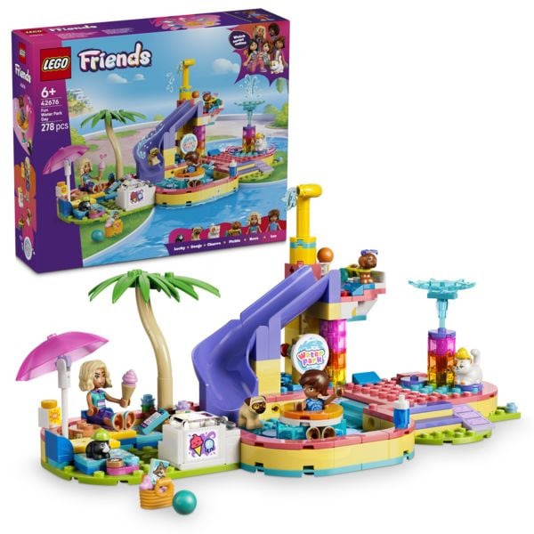 Produktbild: LEGO Friends 42676 Lustiger Tag im Wasserpark, Bauset mit 2 Spielfiguren und 4 Spielzeugtieren