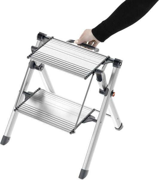 Produktbild: Hailo MK80 ComfortLine 4310-100 Aluminium Klapptritt klappbar Arbeitsh&ouml;he (max.): 2.4 m Silber, Schwarz 3.6 kg