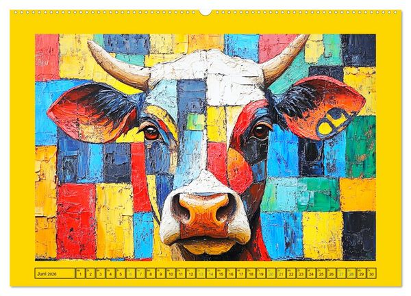 Produktbild: Abstrakte Eleganz. K&uuml;nstlerische Tiermotive in sch&ouml;nen Farben (Wandkalender 2026 DIN A2 quer), CALVENDO Monatskalender