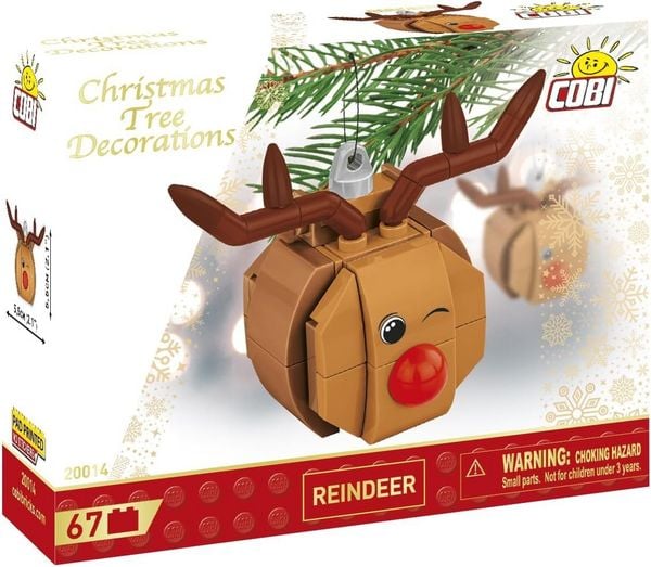COBI 20014 - Reindeer, Rudolph das Rentier, Christbaumschmuck, Bausatz, 67 Klemmbausteine