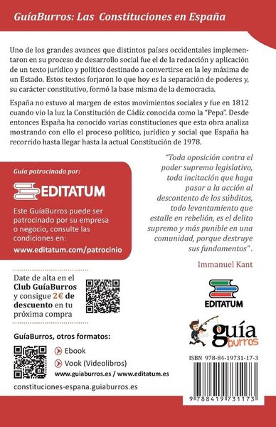 Produktbild: Gu&iacute;aBurros: Las Constituciones en Espa&ntilde;a