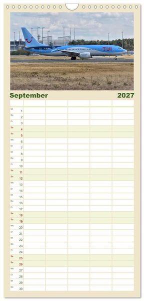 Produktbild: Familienplaner 2027 - Flugzeuge aller Art mit 5 Spalten (Wandkalender, 21 x 45 cm) CALVENDO