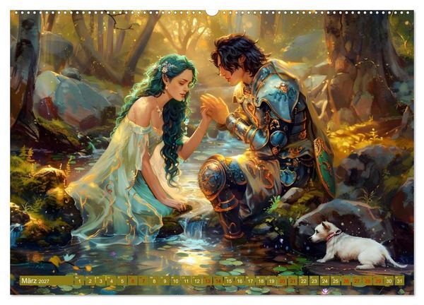 Produktbild: B&uuml;cher, Liebe und ein kleiner Hund (Wandkalender 2027 DIN A2 quer), CALVENDO Monatskalender
