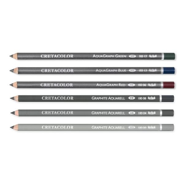 Produktbild: Cretacolor K&uuml;nstlerstifte Aquarellgraphit Pocket Set, 6er Metalletui