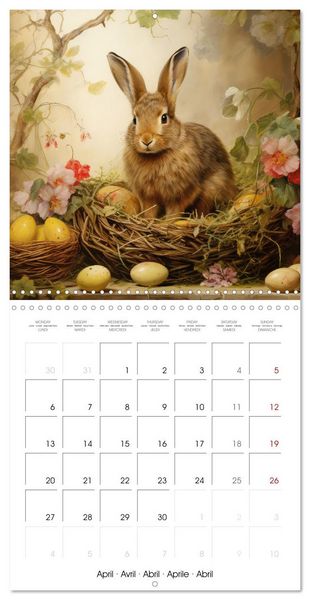 Produktbild: Des amours de lapins (Calendrier mural carr&eacute; 2026 30x30 cm) Calendrier double avec une page pour vos prises de notes