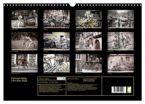 Produktbild: Fahrrad Alltag - Film Noir Style (Wandkalender 2026 DIN A3 quer), CALVENDO Monatskalender
