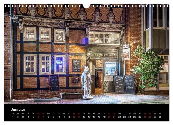 Produktbild: Buxtehude bei Nacht (Wandkalender 2026 DIN A3 quer), CALVENDO Monatskalender