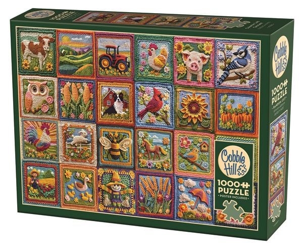 Produktbild: COBBLE HILL PUZZLES - H&auml;kel Patchwork Bauernhof 1000 Teile