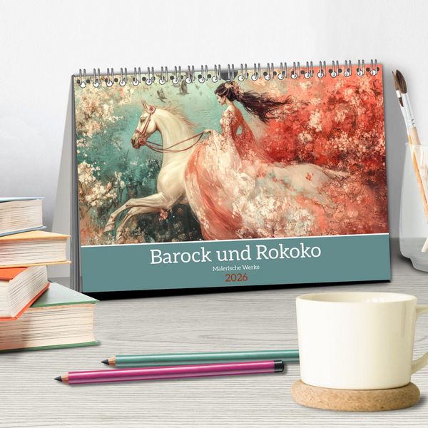Produktbild: Barock und Rokoko - Malerische Werke (Tischkalender 2026 DIN A5 quer), CALVENDO Monatskalender