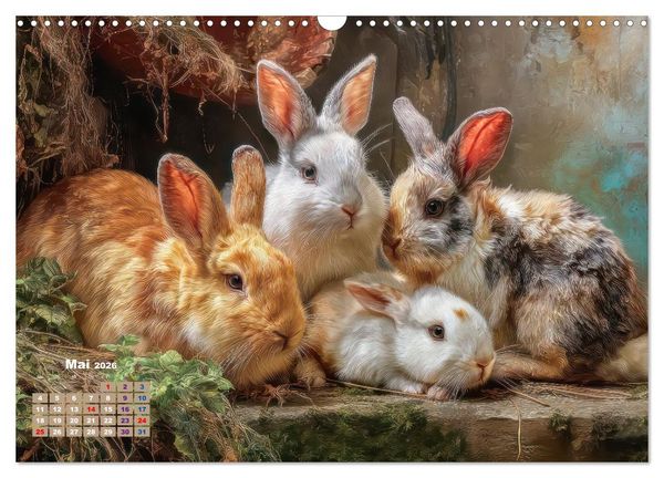 Produktbild: Kaninchenportraits &ndash; Szenen voller Charme (Wandkalender 2026 DIN A3 quer), CALVENDO Monatskalender