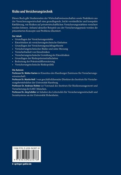 Produktbild: Risiko und Versicherungstechnik