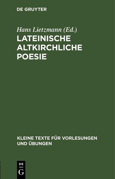 Produktbild: Lateinische altkirchliche Poesie