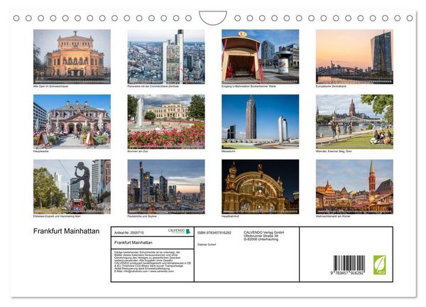 Produktbild: Frankfurt Mainhattan (Wandkalender 2026 DIN A4 quer), CALVENDO Monatskalender