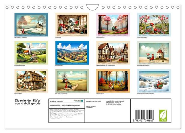 Produktbild: Die rollenden K&auml;fer von Krabblingerode (Wandkalender 2026 DIN A4 quer), CALVENDO Monatskalender