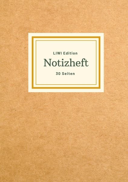 Produktbild: D&uuml;nnes Notizheft A5 liniert - Notizbuch 30 Seiten 90g/m&sup2; - Softcover hellbraun